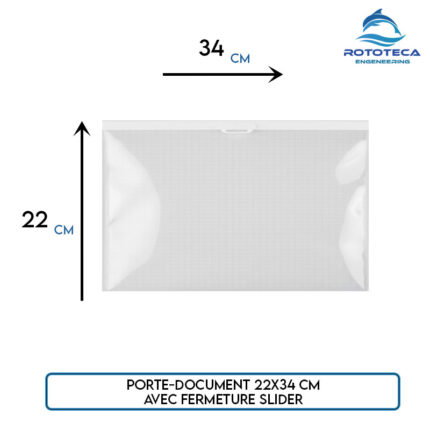 Porte-document plastique laminé 22×34 cm avec fermeture slider – Lot de 50 – Rototeca Tunisie