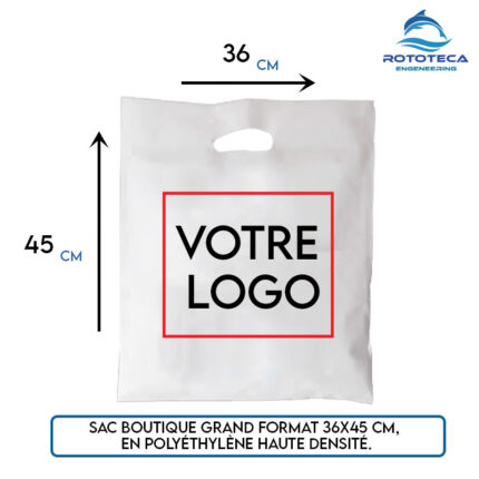 Sac boutique HDPE grand format 36×45 cm – Impression 2 faces – Lot de 1000 – Rototeca Tunisie