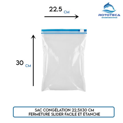 Sac congélation ZIP 22,5×30 cm – Slider – 500 unités – Rototeca Tunisie