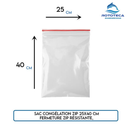 Sac congélation ZIP 25×40 cm – 500 unités – Rototeca Tunisie