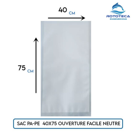 Sac sous vide PA-PE 40×75 cm – Ouverture facile – Neutre – 200 sacs – Rototeca Tunisie