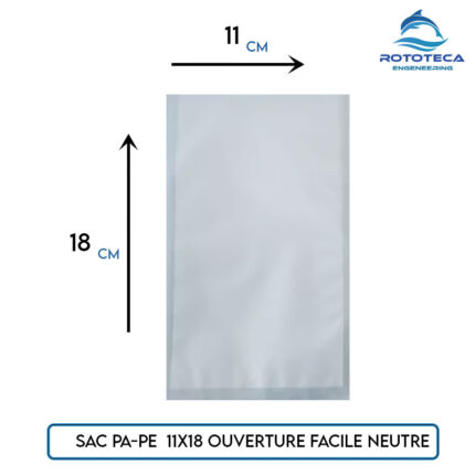 Sac sous vide PA-PE 11×18 cm – Ouverture facile – Neutre – 2500 sacs – Rototeca Tunisie